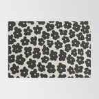 Daisies Pattern NO.1 | Black White Rug Gallery Image 2