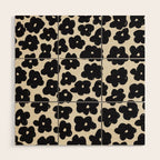 Daisies Pattern NO.1 | Black White Wood Wall Art Gallery Image 1