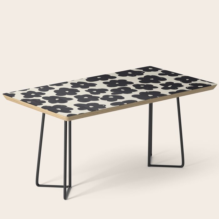 Daisies Pattern NO.1 | Black White Coffee Table Gallery Image 1