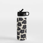 Daisies Pattern NO.1 | Black White Water Bottle Gallery Image 1