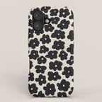 Daisies Pattern NO.1 | Black White iPhone Case Gallery Image 1