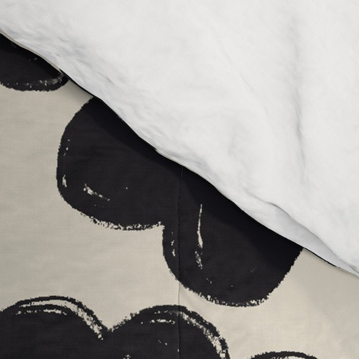 Daisies Pattern NO.1 | Black White Comforter Gallery Image 4