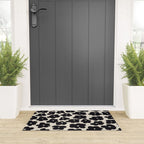 Daisies Pattern NO.1 | Black White Welcome Mat Gallery Image 3