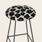 Daisies Pattern NO.1 | Black White Stool Gallery Image 2