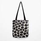 Daisies Pattern NO.1 | Black White Tote Bag Gallery Image 2