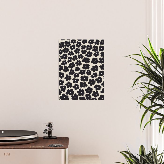 Daisies Pattern NO.1 | Black White Poster Gallery Image 2
