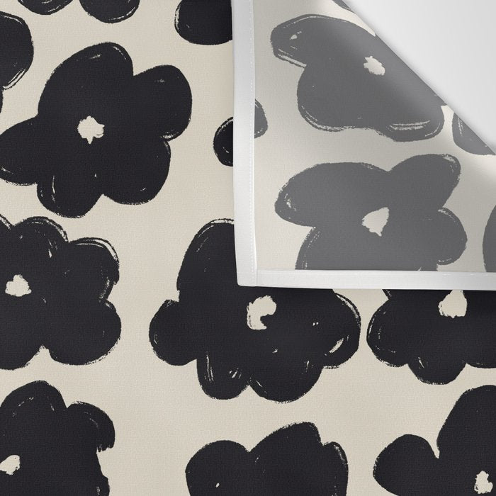 Daisies Pattern NO.1 | Black White Wall Tapestry Gallery Image 3