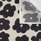 Daisies Pattern NO.1 | Black White Wall Tapestry Gallery Image 3