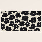 Daisies Pattern NO.1 | Black White Desk Mat Gallery Image 3