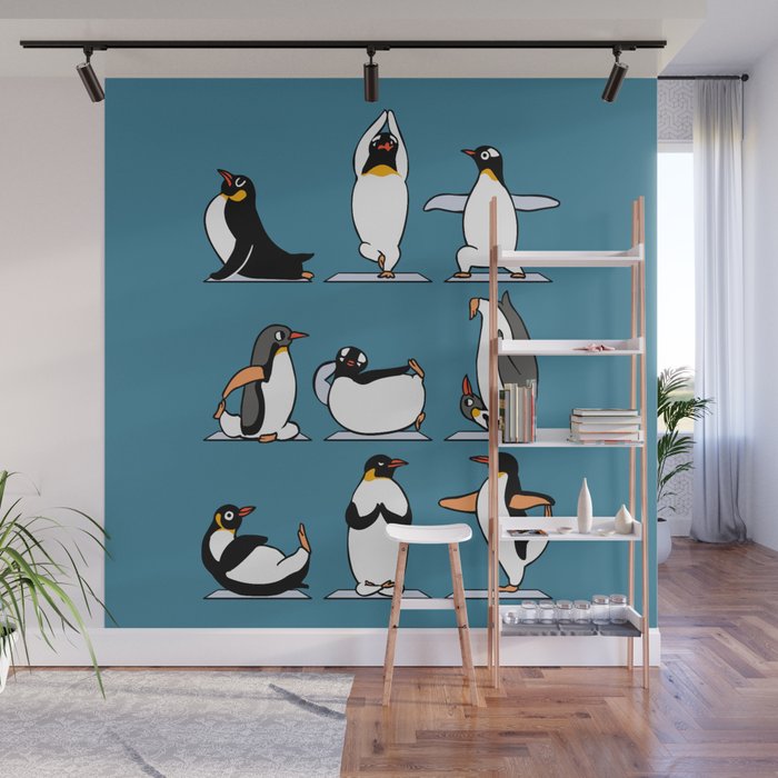 Penguin Yoga Wall Mural Gallery Image 1