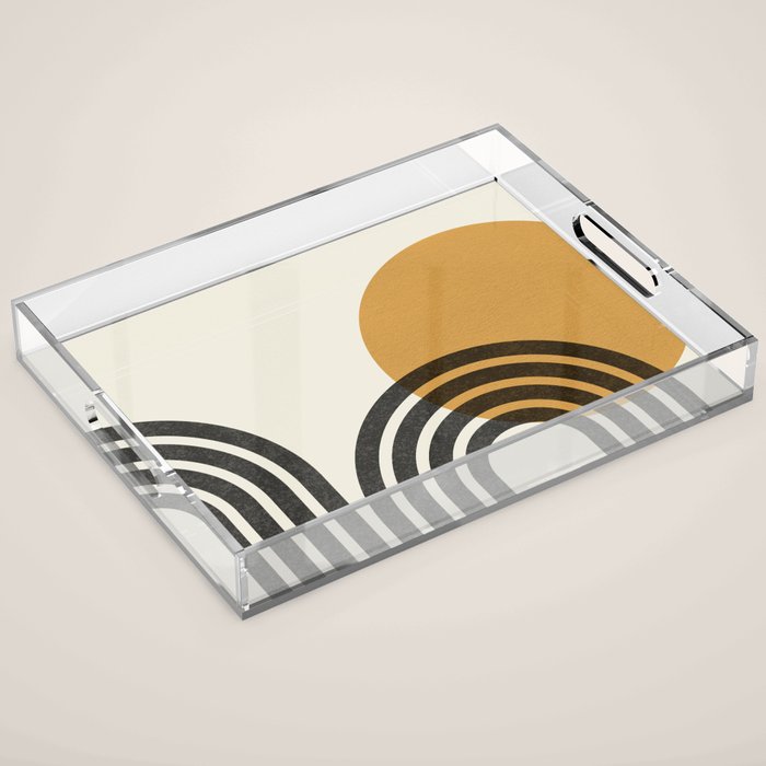 Mid century modern - Sun and Hills Acrylic Tray Gallery Image 1