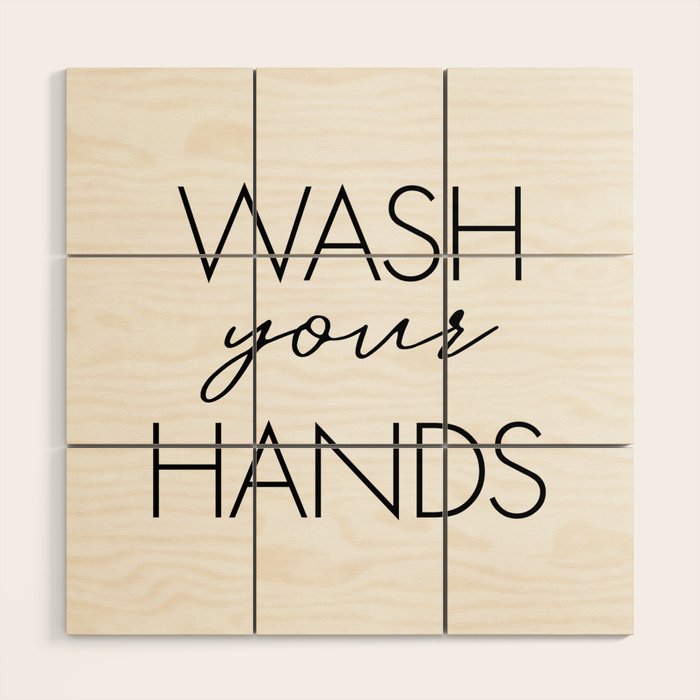 Wash Your Hands Wood Wall Art Gallery Image 1