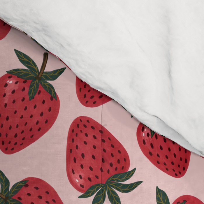Gouache Strawberry in Pink Comforter Gallery Image 4