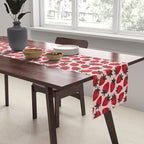 Gouache Strawberry in Pink Table Runner Gallery Image 2