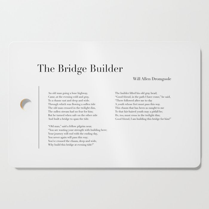 The Bridge Builder by Will Allen Dromgoole Cutting Board Gallery Image 1