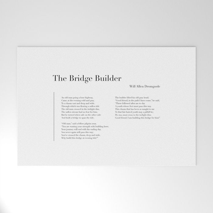 The Bridge Builder by Will Allen Dromgoole Welcome Mat Gallery Image 1