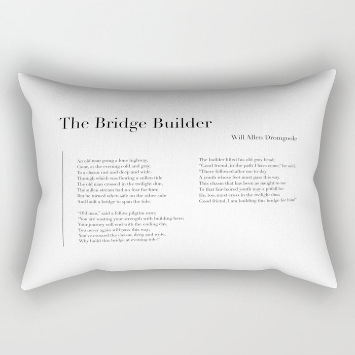 The Bridge Builder by Will Allen Dromgoole Rectangular Pillow Gallery Image 2
