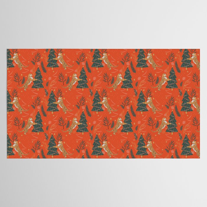 Tigers Christmas Tablecloth Gallery Image 2