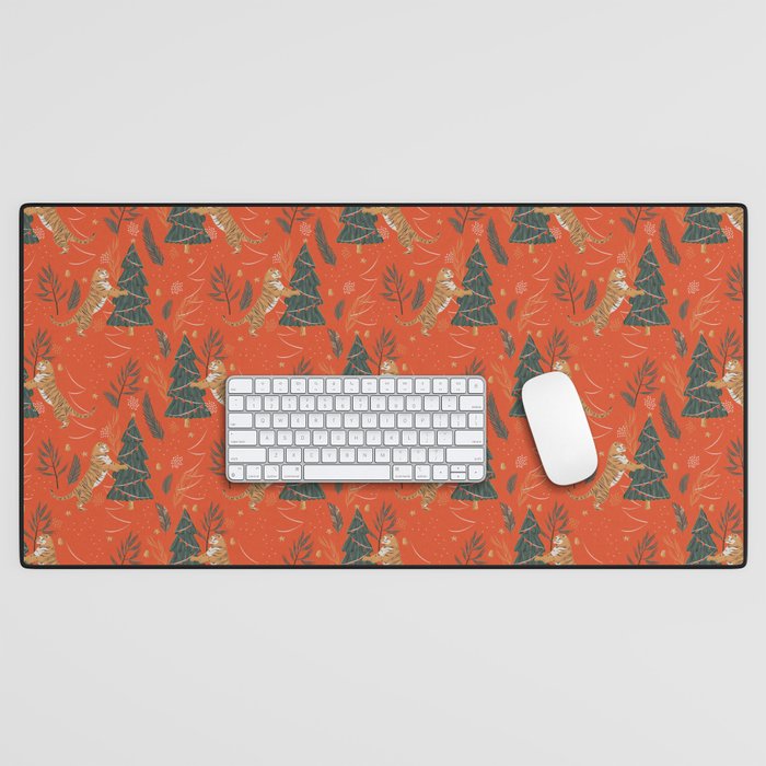Tigers Christmas Desk Mat Gallery Image 1