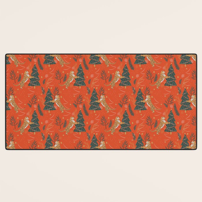 Tigers Christmas Desk Mat Gallery Image 3