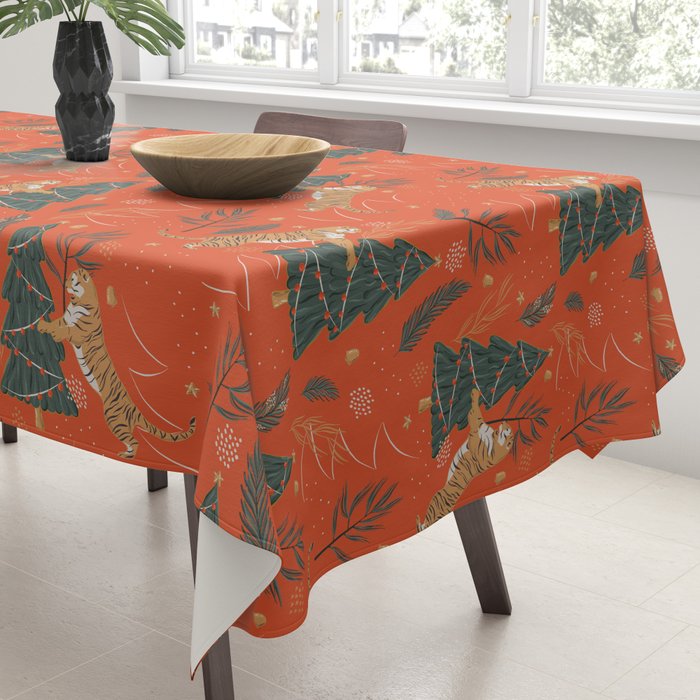 Tigers Christmas Tablecloth Gallery Image 3