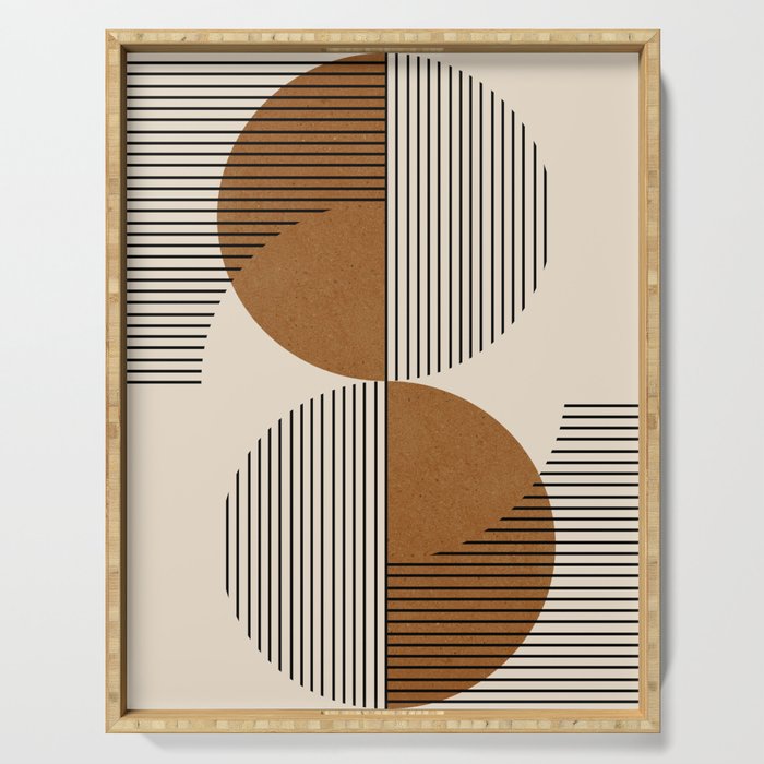 Abstraction_SUNSHINE_BALANCE_YINYANG_LINE_POP_ART_0630A Serving Tray Gallery Image 1