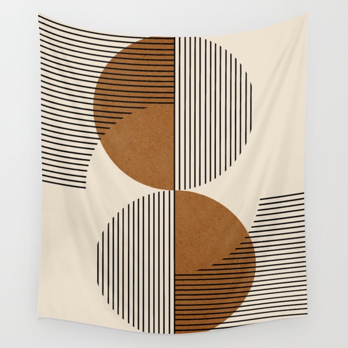Abstraction_SUNSHINE_BALANCE_YINYANG_LINE_POP_ART_0630A Wall Tapestry Gallery Image 1