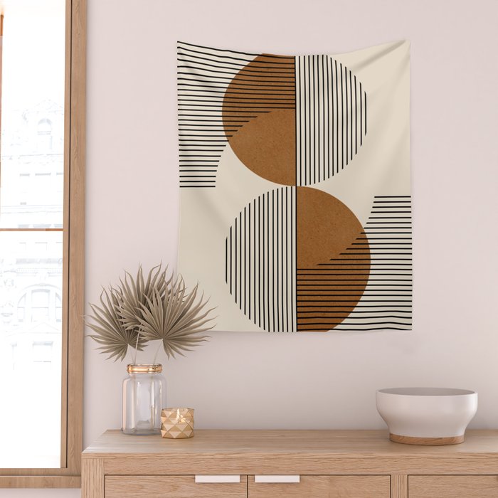 Abstraction_SUNSHINE_BALANCE_YINYANG_LINE_POP_ART_0630A Wall Tapestry Gallery Image 2