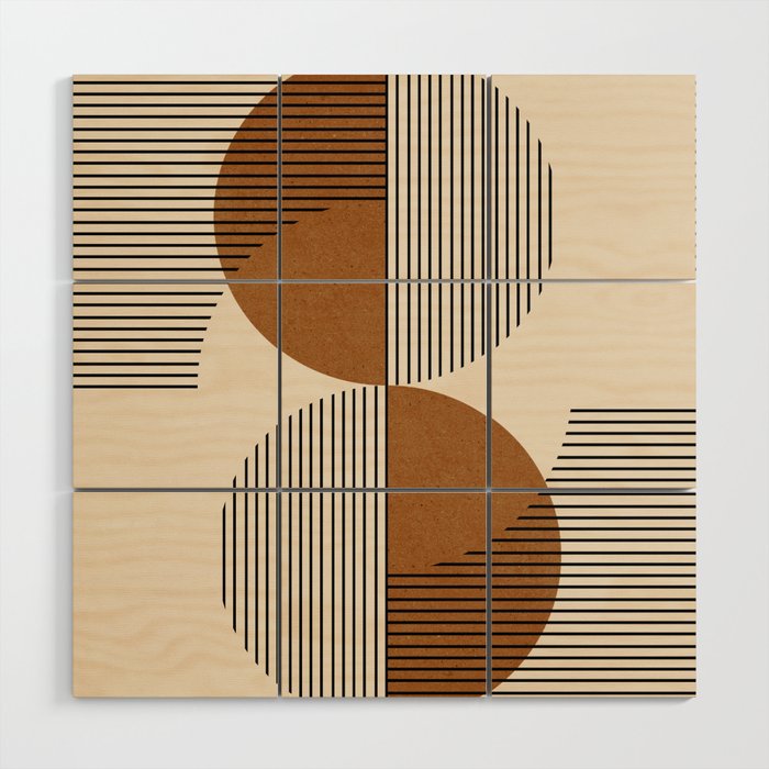 Abstraction_SUNSHINE_BALANCE_YINYANG_LINE_POP_ART_0630A Wood Wall Art Gallery Image 1