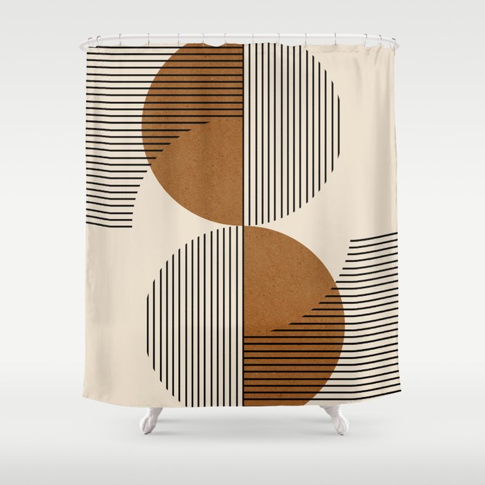 Abstraction_SUNSHINE_BALANCE_YINYANG_LINE_POP_ART_0630A Shower Curtain Gallery Image 1