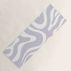 Retro Modern Liquid Swirl Abstract Pattern in Pale Lilac Purple and White Yoga Mat Gallery Image 1
