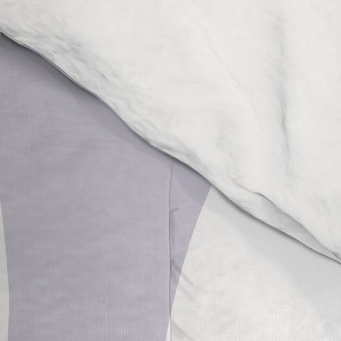 Retro Modern Liquid Swirl Abstract Pattern in Pale Lilac Purple and White Comforter Gallery Image 4