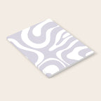 Retro Modern Liquid Swirl Abstract Pattern in Pale Lilac Purple and White Notebook Gallery Image 2