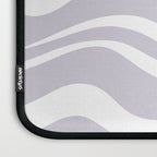 Retro Modern Liquid Swirl Abstract Pattern in Pale Lilac Purple and White Laptop Sleeve Gallery Image 3
