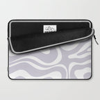 Retro Modern Liquid Swirl Abstract Pattern in Pale Lilac Purple and White Laptop Sleeve Gallery Image 2