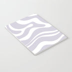 Retro Modern Liquid Swirl Abstract Pattern in Pale Lilac Purple and White Notebook Gallery Image 3