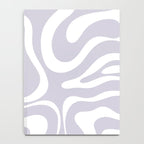 Retro Modern Liquid Swirl Abstract Pattern in Pale Lilac Purple and White Notebook Gallery Image 4