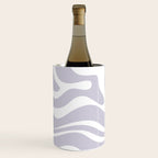 Retro Modern Liquid Swirl Abstract Pattern in Pale Lilac Purple and White Wine Chiller Gallery Image 2