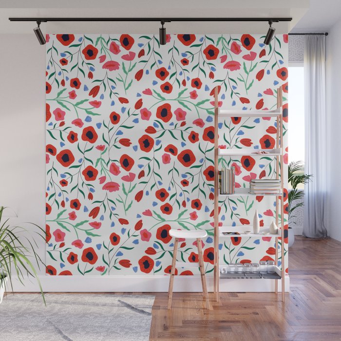 Red Poppy Wall Mural Gallery Image 1