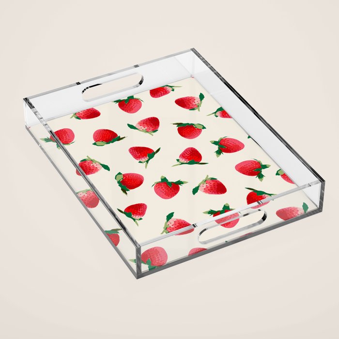 Strawberry pattern Acrylic Tray Gallery Image 1