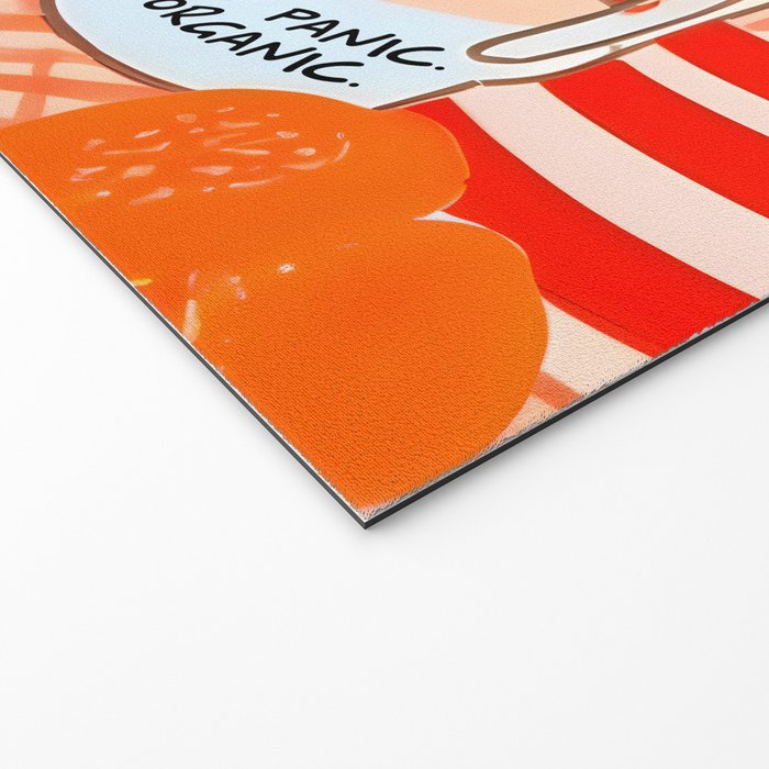 Don't Panic, It's Organic | Picnic Breakfast Travel Milk Food, Illustration Line art Drawing Minimal, Eclectic Modern Boho Painting Welcome Mat Gallery Image 2