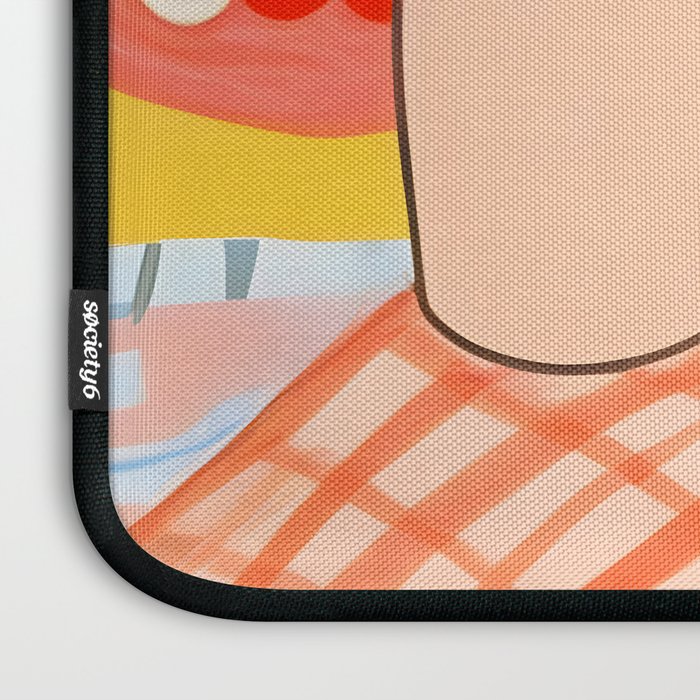 Don't Panic, It's Organic | Picnic Breakfast Travel Milk Food, Illustration Line art Drawing Minimal, Eclectic Modern Boho Painting Laptop Sleeve Gallery Image 3