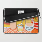 Don't Panic, It's Organic | Picnic Breakfast Travel Milk Food, Illustration Line art Drawing Minimal, Eclectic Modern Boho Painting Laptop Sleeve Gallery Image 2