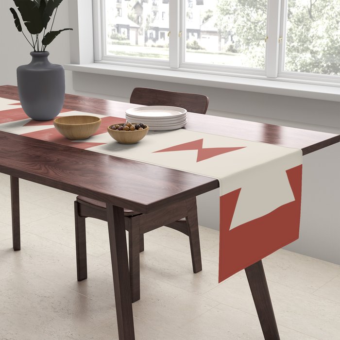 Southwestern Minimalism - Red Neutral Beige Table Runner Gallery Image 2
