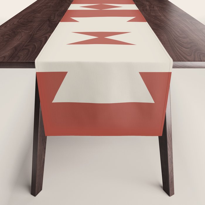 Southwestern Minimalism - Red Neutral Beige Table Runner Gallery Image 1
