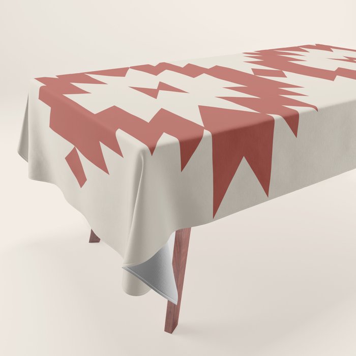 Southwestern Minimalism - Red Neutral Beige Tablecloth Gallery Image 1