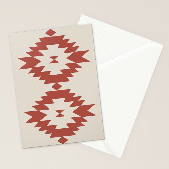 Southwestern Minimalism - Red Neutral Beige Stationery Card Gallery Image 2