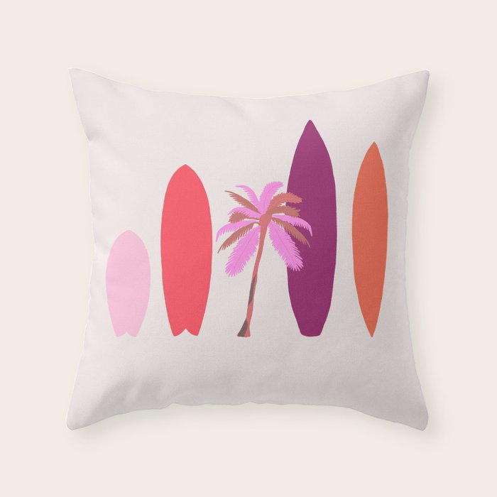 tropical surf Throw Pillow Gallery Image 6