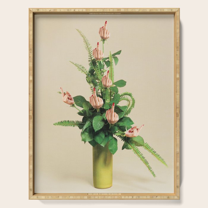 F U Bouquet - Rude Plant / Middle finger Serving Tray Gallery Image 1