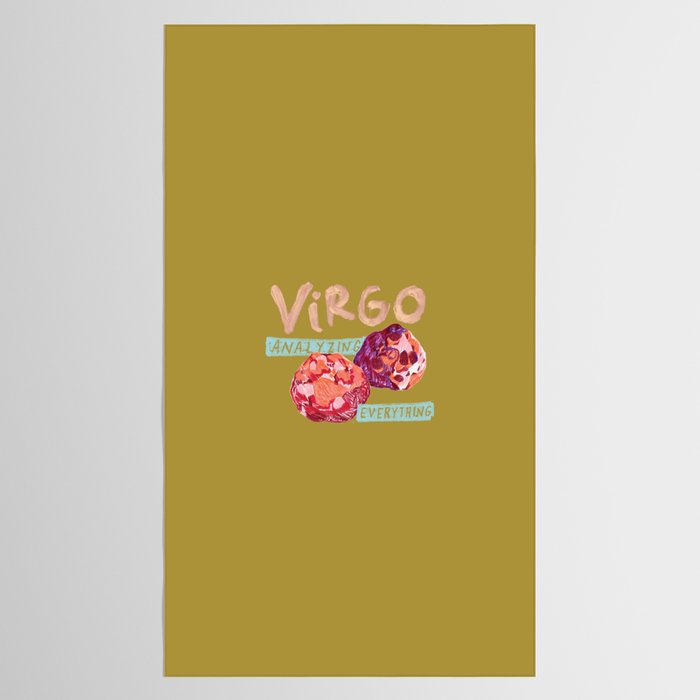 Virgo Perfection in Mustard Yellow | Zodiac Series Tablecloth Gallery Image 2